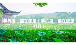 手机摇一摇在哪里（手机摇一摇在哪里打开）