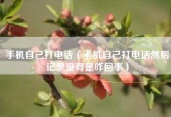 手机自己打电话（手机自己打电话然后记录没有是咋回事）