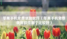 苹果手机免费录屏软件（苹果手机免费录屏软件哪个比较好）