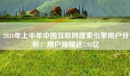 2021年上半年中国互联网搜索引擎用户分析：用户规模达7.95亿