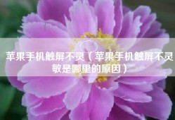 苹果手机触屏不灵（苹果手机触屏不灵敏是哪里的原因）