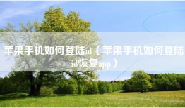 苹果手机如何登陆id（苹果手机如何登陆id恢复app）