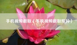 手机视频截取（手机视频截取照片）