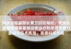 科技部原副部长黄卫回应每经：我国在提高桥梁等基础设施设计和使用年限方面尚存技术瓶颈，需要科技创新