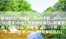 原创可以“闭眼买”的LCD手机，12GB+256GB低至1399元，性能都挺给力lcd屏幕手机「原创可以“闭眼买”的LCD手机，12GB+256GB低至1399元，性能都挺给力」