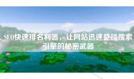 SEO快速排名利器，让网站迅速登顶搜索引擎的秘密武器