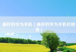 最好的华为手机（最好的华为手机价格表）