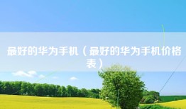 最好的华为手机（最好的华为手机价格表）