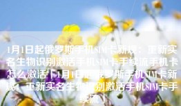 1月1日起俄罗斯手机SIM卡新规：重新实名生物识别激活手机SIM卡手续流手机卡怎么激活「1月1日起俄罗斯手机SIM卡新规：重新实名生物识别激活手机SIM卡手续流」