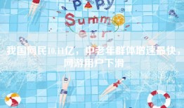 我国网民10.11亿，中老年群体增速最快，网游用户下滑
