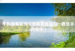 手机查看监控（手机查看监控一直显示连接中）