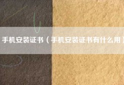 手机安装证书（手机安装证书有什么用）