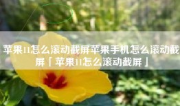苹果11怎么滚动截屏苹果手机怎么滚动截屏「苹果11怎么滚动截屏」