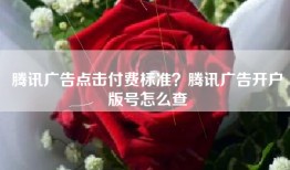 腾讯广告点击付费标准？腾讯广告开户版号怎么查