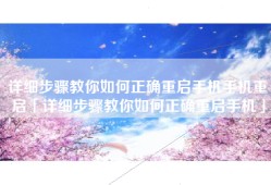 详细步骤教你如何正确重启手机手机重启「详细步骤教你如何正确重启手机」