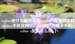 realme是什么牌子手机(realme x配置怎么样)realme手机官网「realme是什么牌子手机(realme x配置怎么样)」