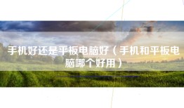 手机好还是平板电脑好（手机和平板电脑哪个好用）