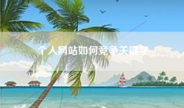 个人网站如何竞争关键字