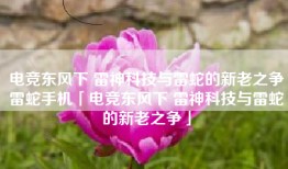 电竞东风下 雷神科技与雷蛇的新老之争雷蛇手机「电竞东风下 雷神科技与雷蛇的新老之争」