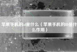 苹果手机的id是什么（苹果手机的ID是什么作用）