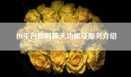 IM平台即时聊天功能及服务介绍