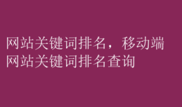 网站关键词排名，移动端网站关键词排名查询