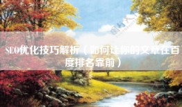 SEO优化技巧解析（如何让你的文章在百度排名靠前）