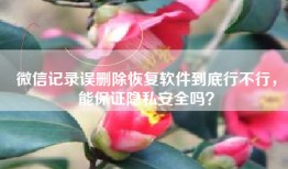 微信记录误删除恢复软件到底行不行，能保证隐私安全吗？