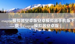 exagear模拟器安卓版安卓模拟器手机版下载「exagear模拟器安卓版」