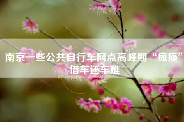南京一些公共自行车网点高峰期“瘫痪” 借车还车难