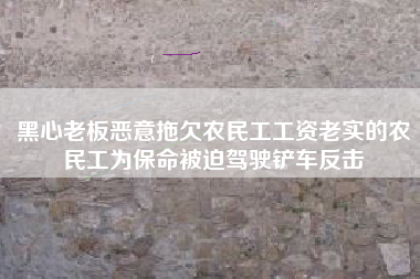 黑心老板恶意拖欠农民工工资老实的农民工为保命被迫驾驶铲车反击