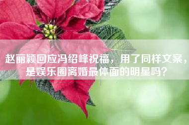 赵丽颖回应冯绍峰祝福,用了同样文案,是娱乐圈离婚最体面的明星吗? 赵丽颖回应冯绍峰祝福,用了同样文案,是娱乐圈离婚最体面的明星吗?