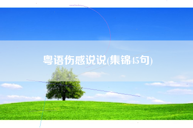粤语伤感说说(集锦45句)