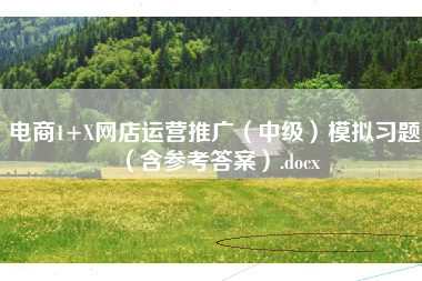 电商1+X网店运营推广（中级）模拟习题（含参考答案）.docx