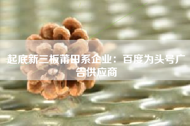 起底新三板莆田系企业：百度为头号广告供应商