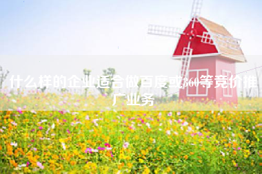 什么样的企业适合做百度或360等竞价推广业务