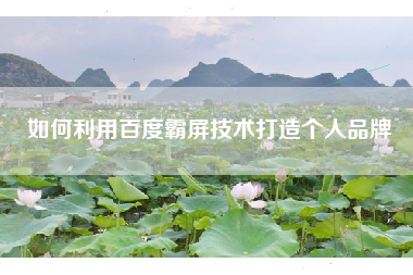 如何利用百度霸屏技术打造个人品牌