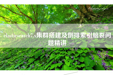 elasticsearch7.x集群搭建及倒排索引脑裂问题精讲