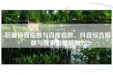 巨量抖音指数与百度指数、抖音综合指数与搜索指数区别？
