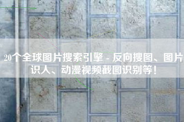 20个全球图片搜索引擎 - 反向搜图、图片识人、动漫视频截图识别等！