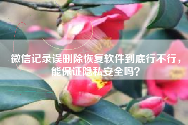 微信记录误删除恢复软件到底行不行，能保证隐私安全吗？