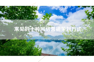 常见的十种网络营销策划方式