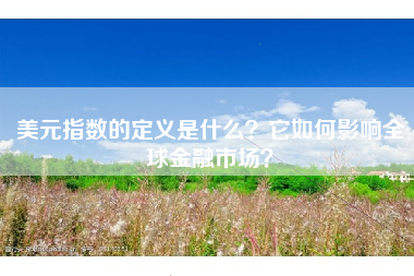美元指数的定义是什么？它如何影响全球金融市场？