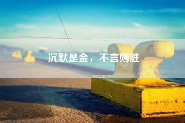 沉默是金，不言则胜