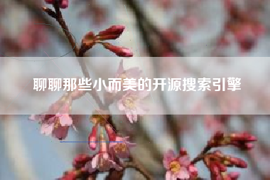 聊聊那些小而美的开源搜索引擎