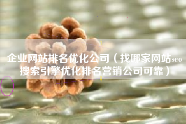 企业网站排名优化公司（找哪家网站seo搜索引擎优化排名营销公司可靠）