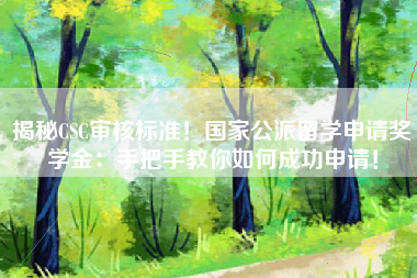 揭秘CSC审核标准！国家公派留学申请奖学金：手把手教你如何成功申请！