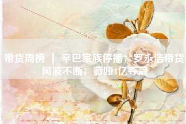 带货周榜 ｜ 辛巴家族停播；罗永浩带货风波不断；薇娅4亿夺冠