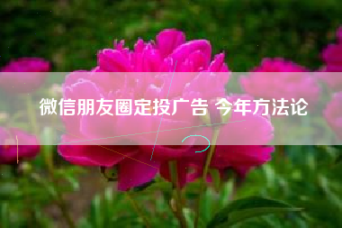 微信朋友圈定投广告 今年方法论