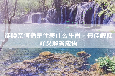 徒唤奈何指是代表什么生肖·最佳解释释义解答成语
